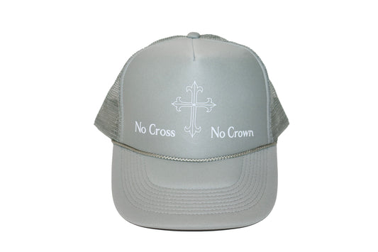 "Crown and Cross Logo" Trucker Hat - Gray