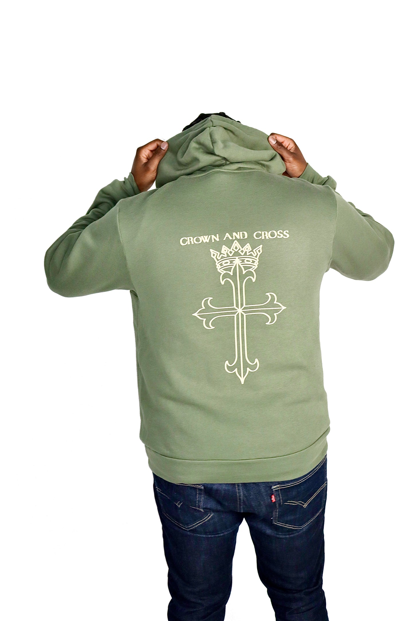 "Crown and Cross Logo" Hoodie - Military Green